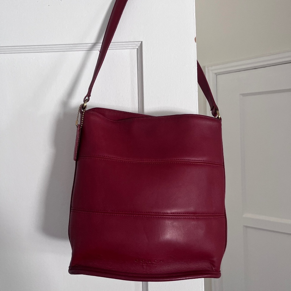 SOLD ON DEPOP coach red tribeca bucket bag 9083